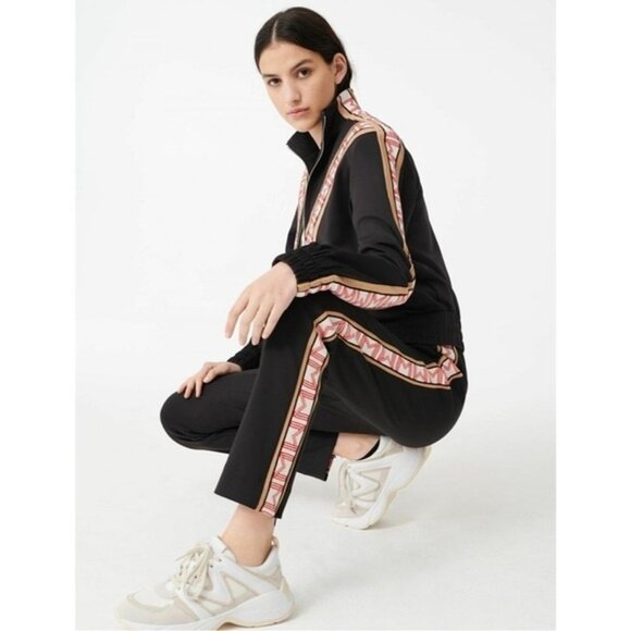 Maje Womens Porto Pants Black Pull On Stripe Track Sport Joggers Size 40 Medium - Picture 2 of 14